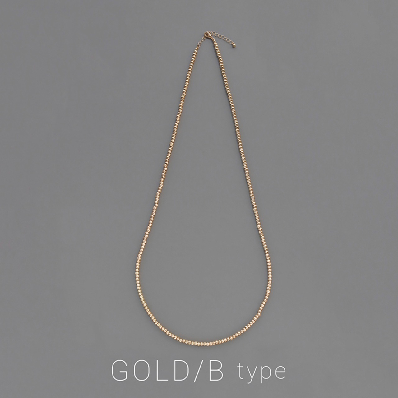 【ネコポス便】ネックレス 選べる2タイプ ビーズロングネックレス 丸 角 マット 合金 丸型 角型 大人 カジュアル シンプル 2517