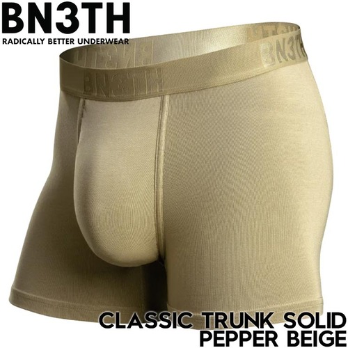 BN3TH ベニス ボクサーパンツ メンズ アンダーウェア 下着 トランクス CLASSIC TRUNK SOLID PEPPER BEIGE 日本代理店正規品