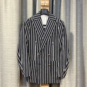 STILE LATINO COTTON / LINEN DOUBLE BREASTED BLAZER《42》