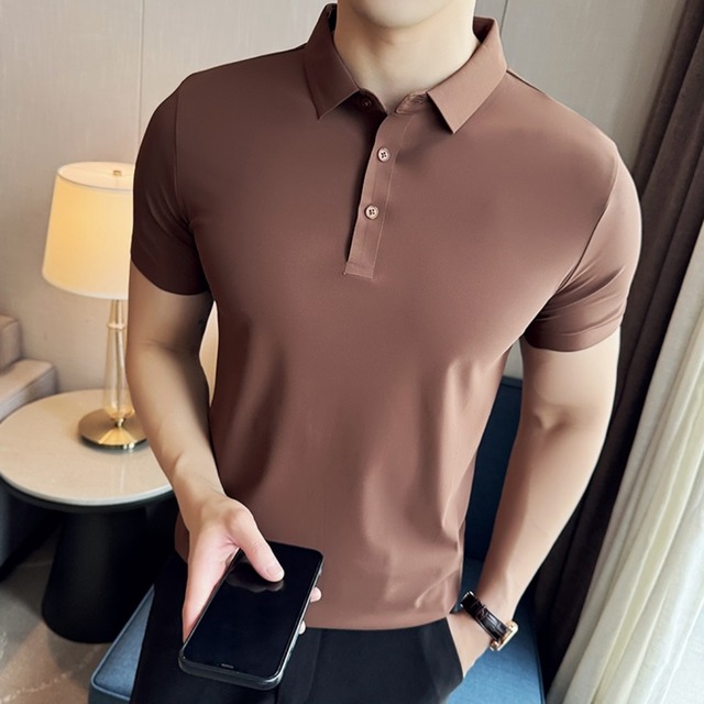 無地 ストレッチ半袖ポロシャツ 5カラー A2411