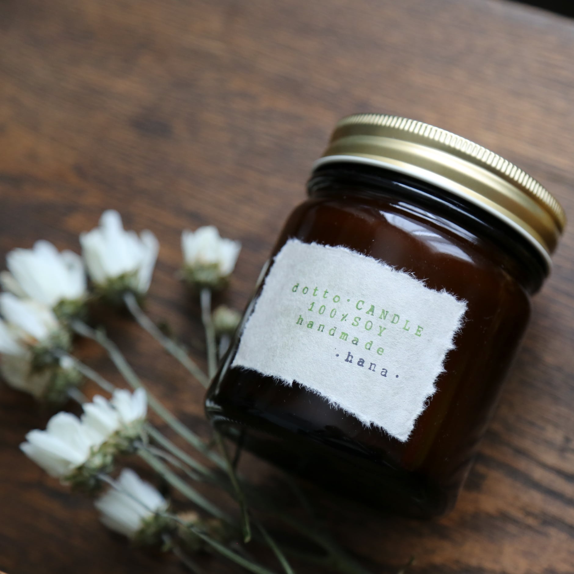 Hana花の香り ｌ Soywax100 の木芯キャンドル ソイワックスキャンドル ソイキャンドル アロマキャンドル Dotto Candle