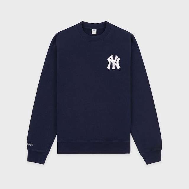 Sporty&Rich　Heritage Yankees Serif Crewneck　NAVY