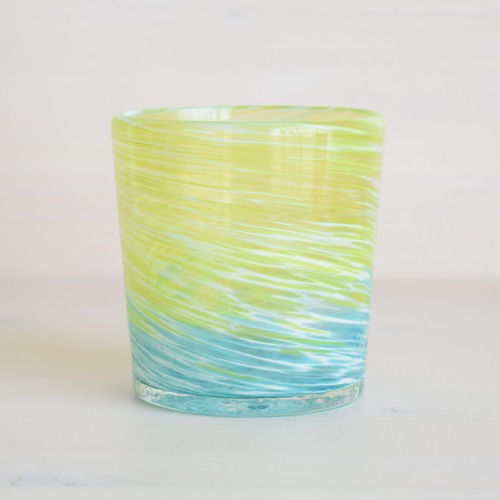 琉球ガラス工房雫　深海ロック（ライム&エメラルド）