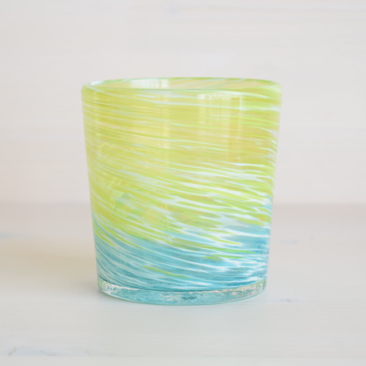 琉球ガラス工房雫 深海ロック(ライム&エメラルド)