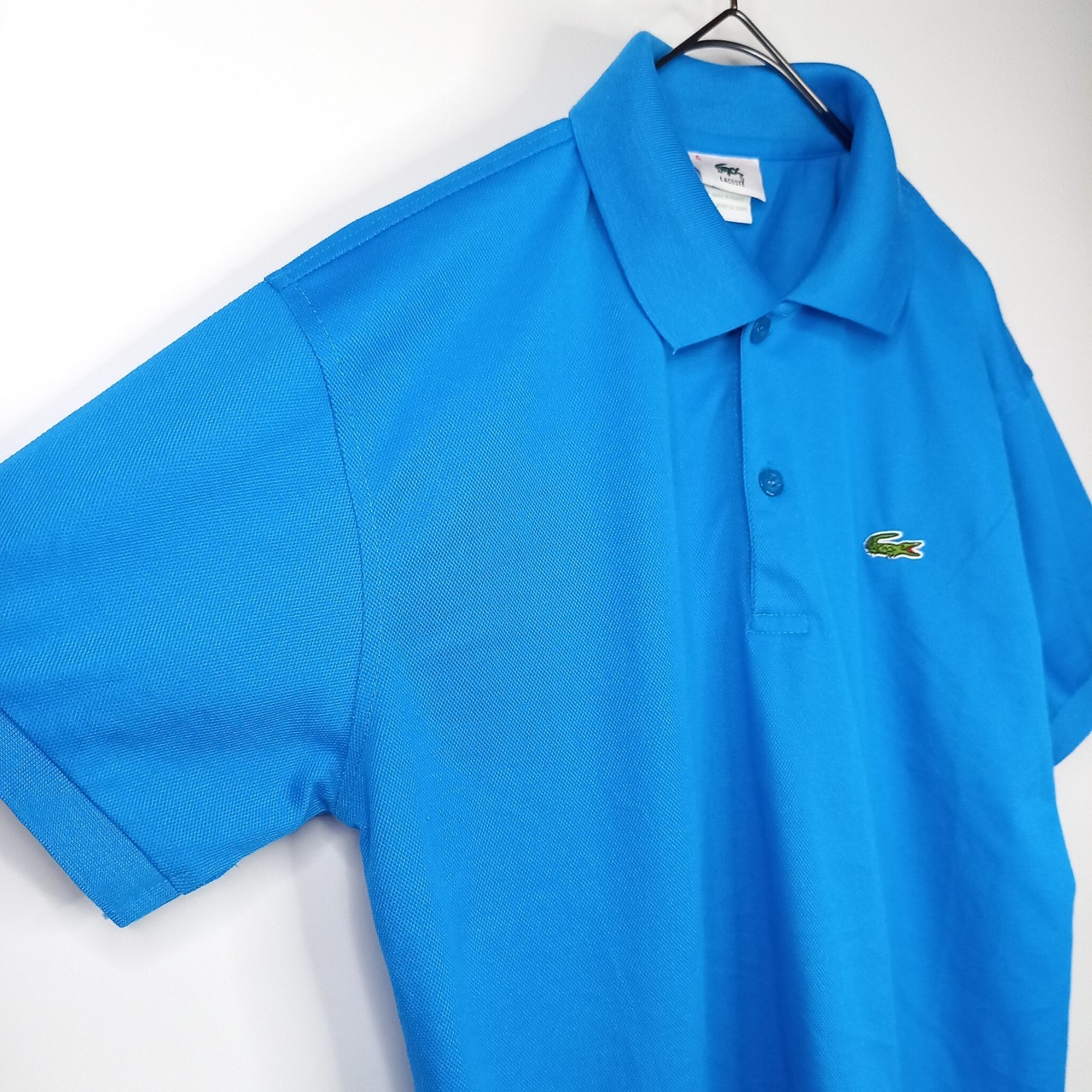 90s　フレンチラコステ　半袖　ポロシャツ　刺繍ロゴ　シェルボタン　ユーロ古着