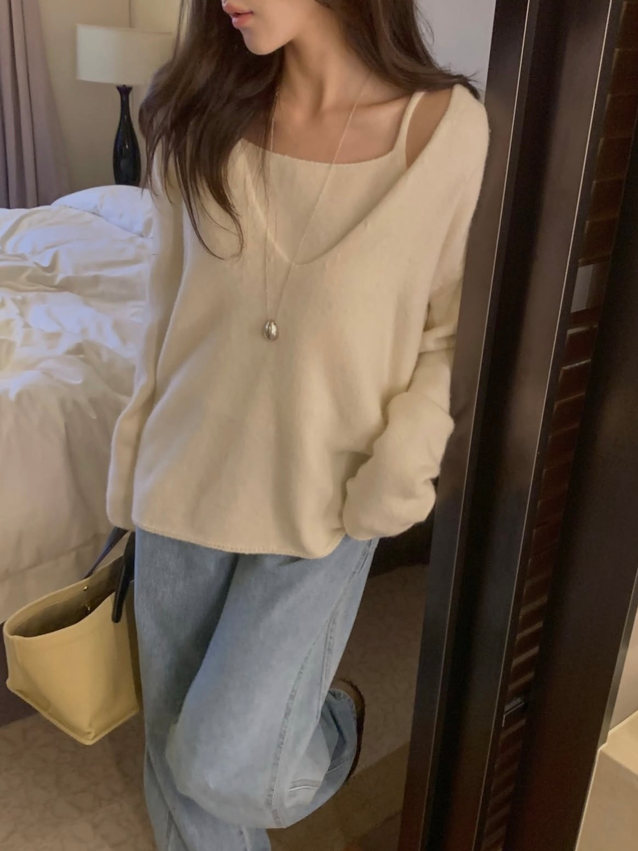 (予約) miel / Toni v-neck knit 4color