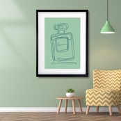 EAU DE PARFUM N°21｜香りの余韻を一筆で描くミニマル香水ラインアートポスター｜洗練と静けさを纏う一枚｜A2ポスター