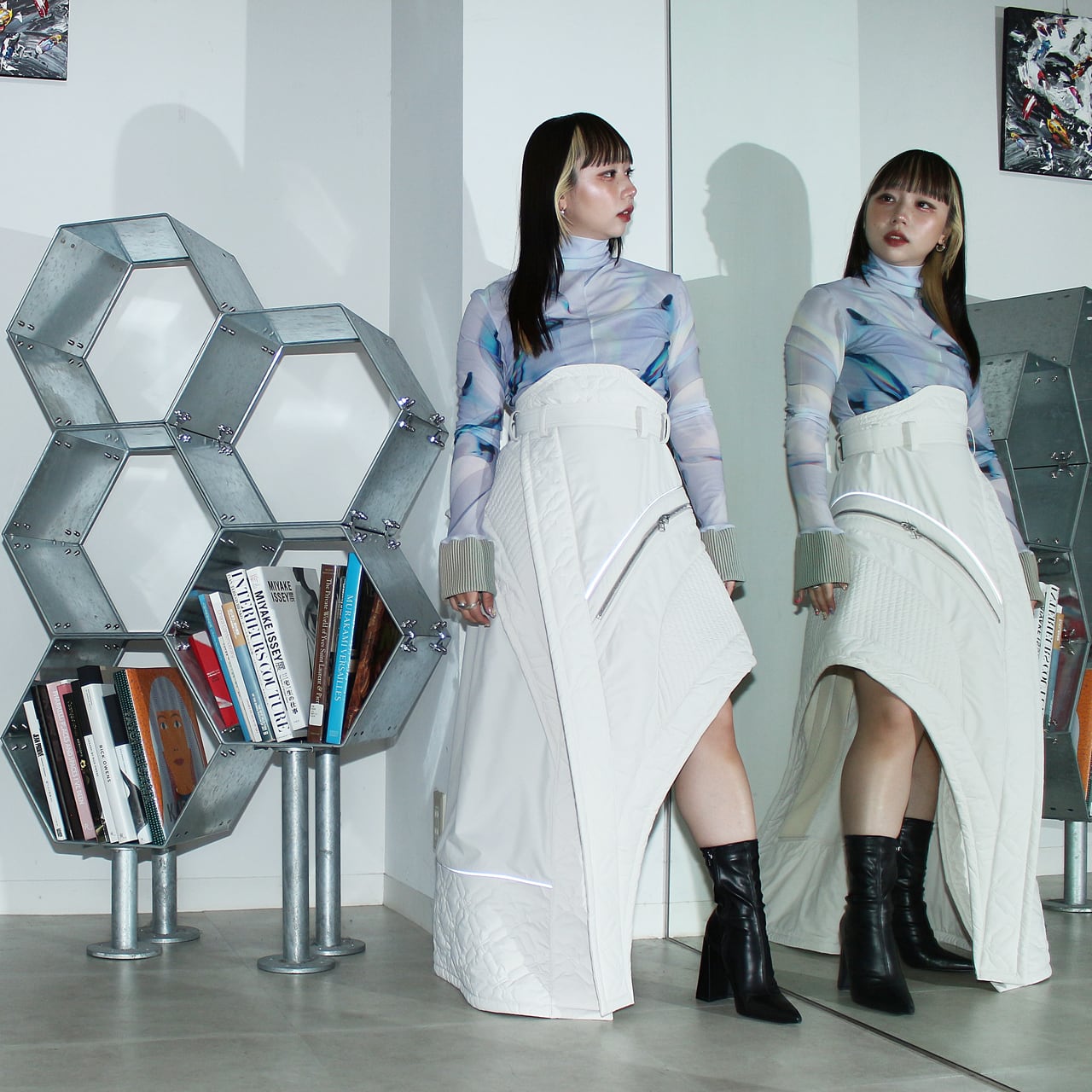 HATRA-ハトラ-】 BT05 Cell Quilt Equilibre Skirt | ILLEST
