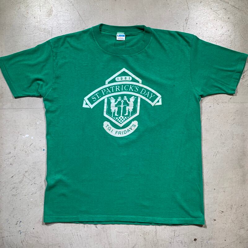 80's Champion チャンピオン フロッキープリントTシャツ 1981 ST