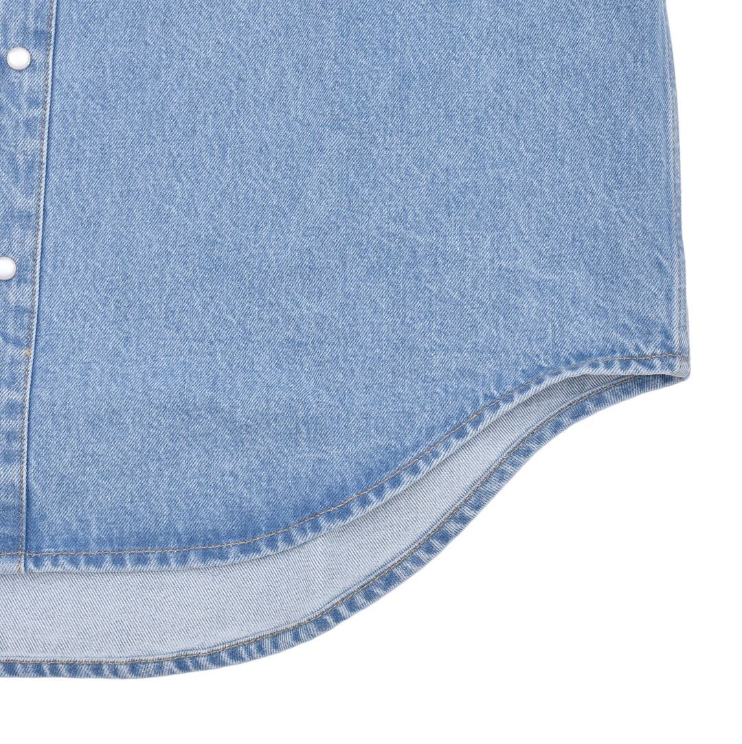 VETEMENTS】EMBROIDERED LOGO DENIM SHIRT(LIGHT BLUE) | AYIN