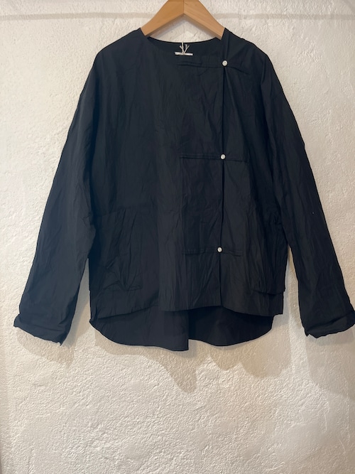 （g)グラム/ノーカラーオーバーシャツジャケット　　ブラック
