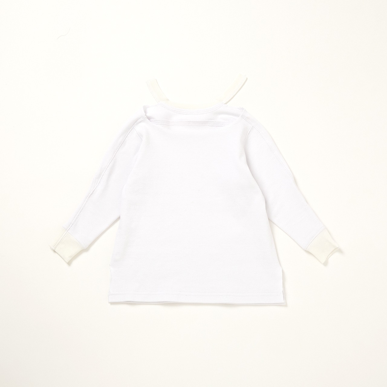  【 kids 】crew less neck rib/white