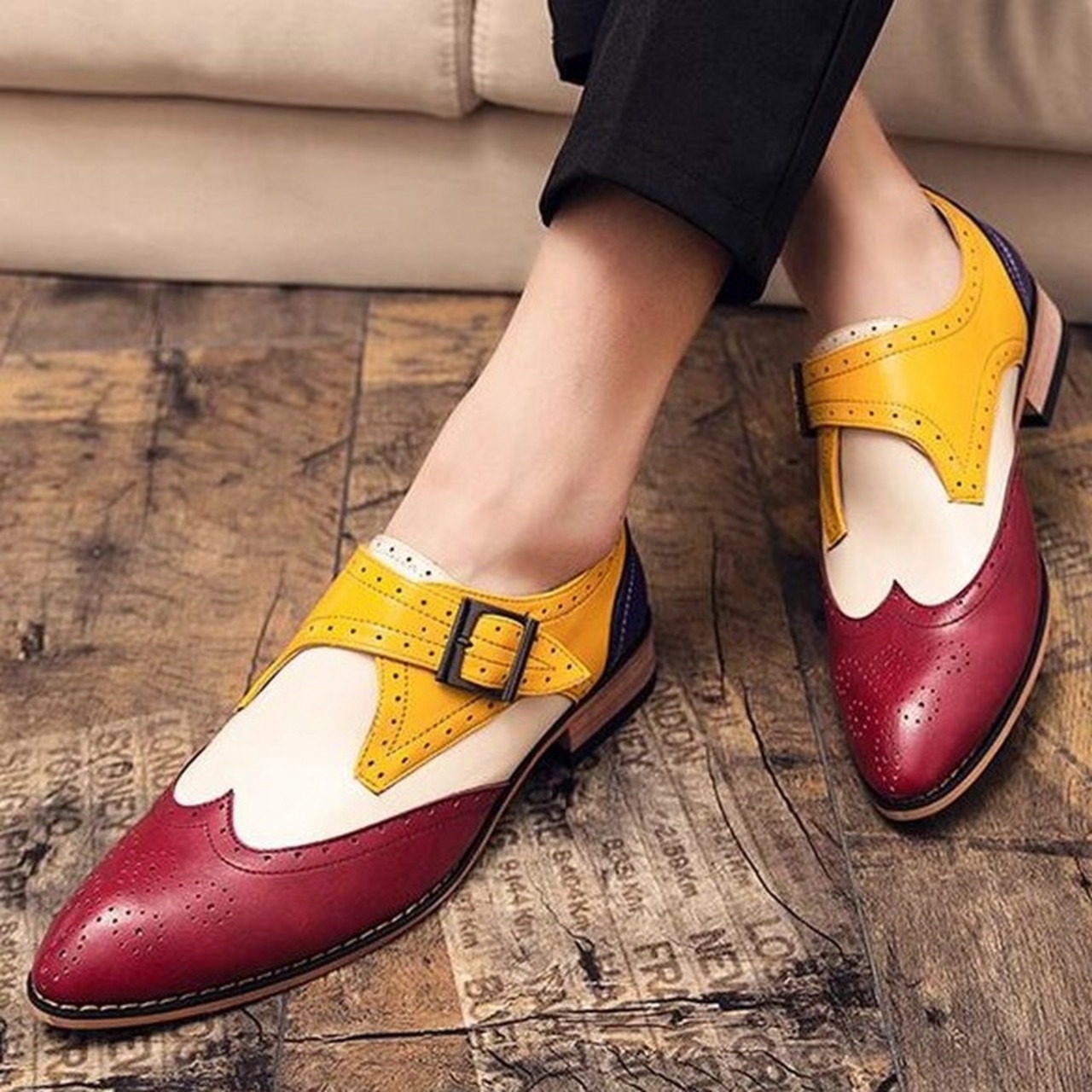 brogue engraving casual shoes 00073