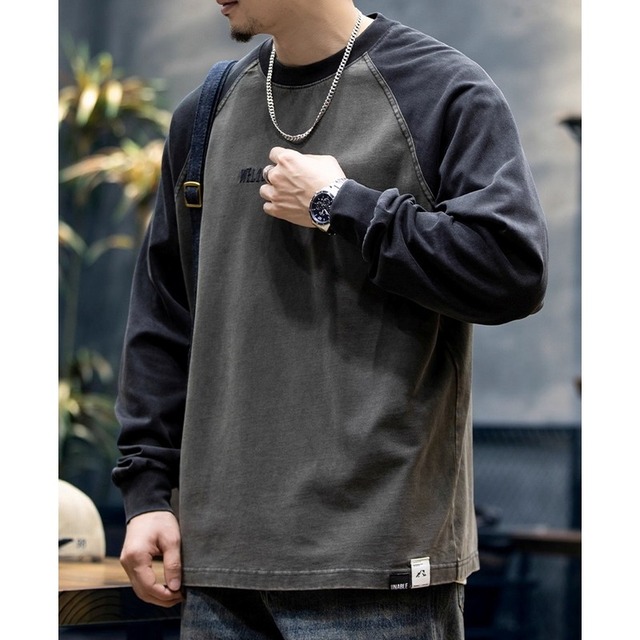 Long Sleeve Bicolor Crew Neck Pullover Sweatshirt ◇H0941