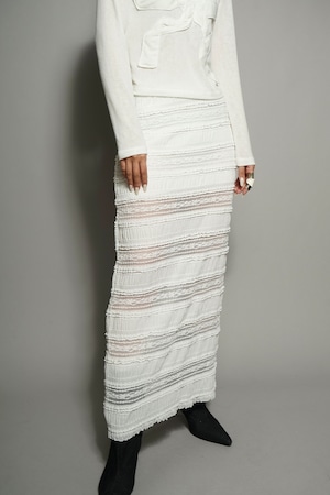 LACE MAXI SKIRT (WHITE) 2402-22-40