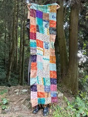 《パッチワーク小 / no.41》幅約45×長さ約183cm リサイクルサリーのカンタショール