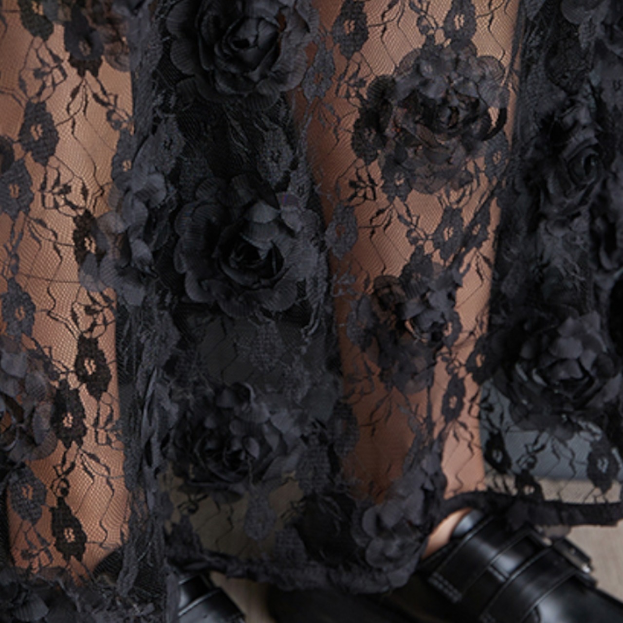 メッシュ レース サスペンンダースカート  00026