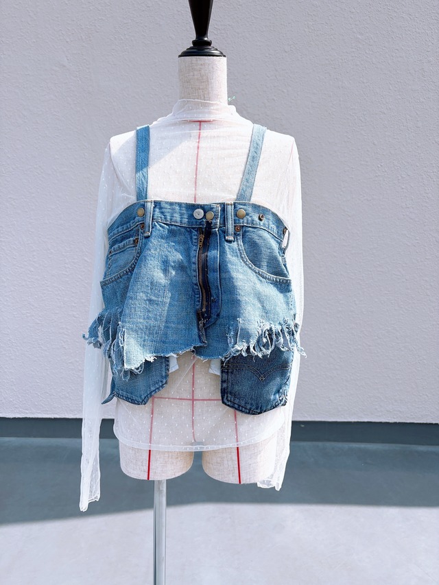 再販！Denim 2way bustier ウエスト最大90cm