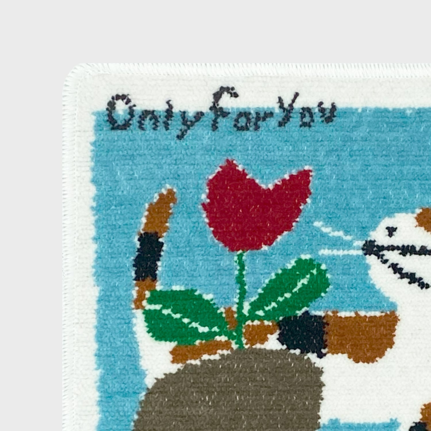 JIN KITAMURA】北村人 CHENILLE HANDKERCHIEF 三毛猫 シェニール織