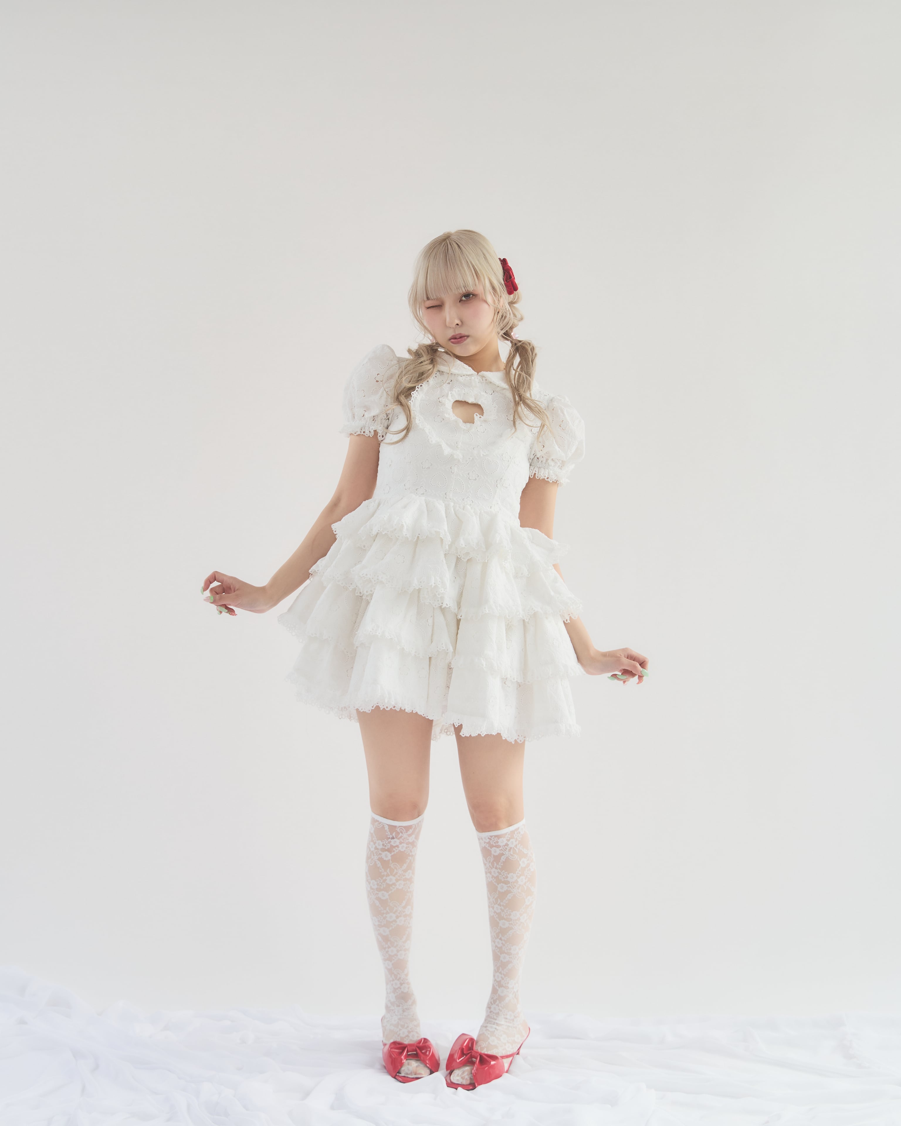 Starry⭐︎コットンレースミニドレス | lilLilly official webstore