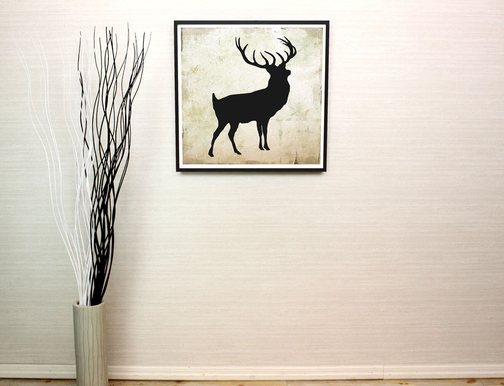 モノトーンアート 「ディア」額縁 フック付き インテリアポスター