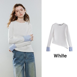 Diagonal Cut Bicolor Asymmetric Top / ダイアゴナル カット バイカラー アシンメトリック トップス