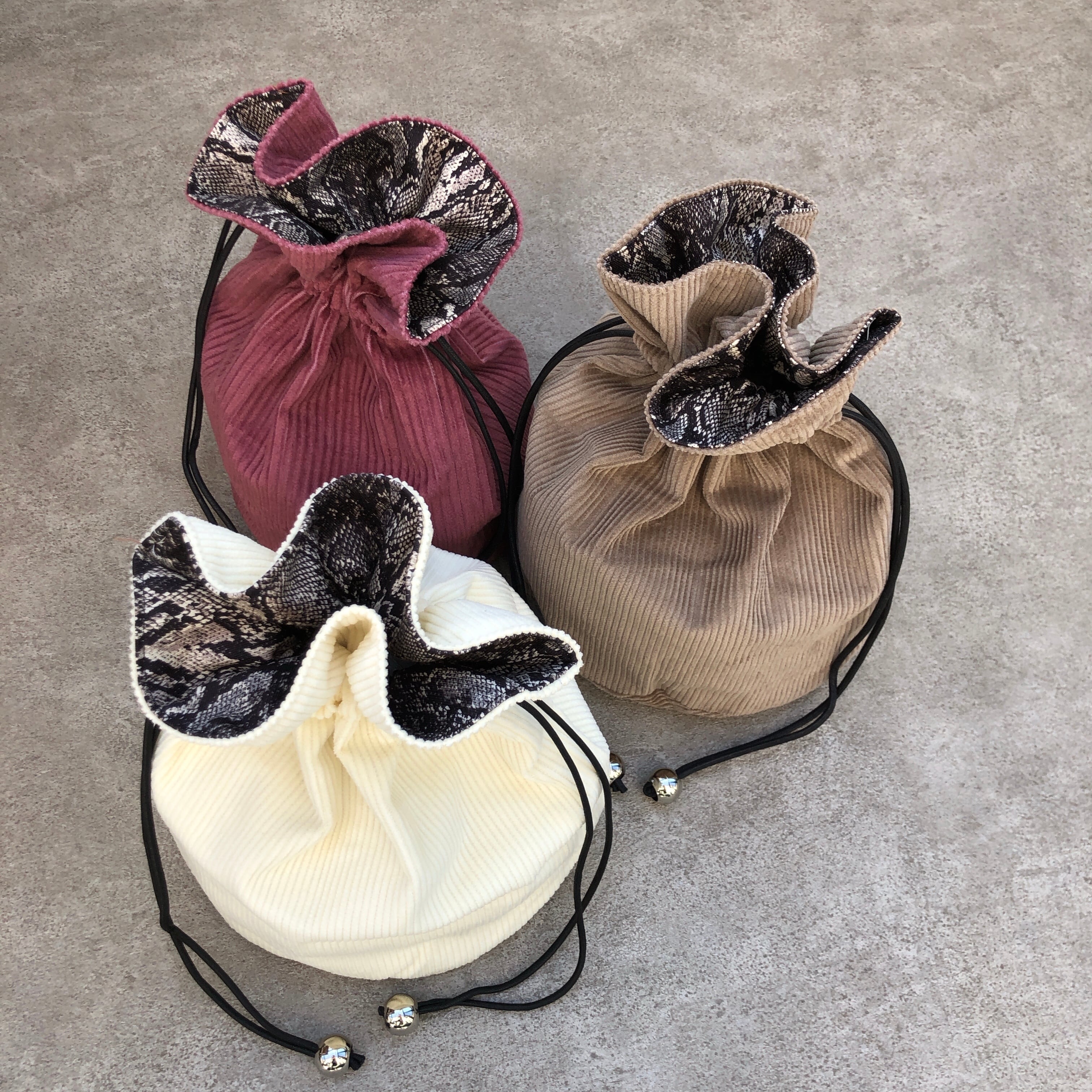リバーシブル巾着bag 丸底 | Bff.factory