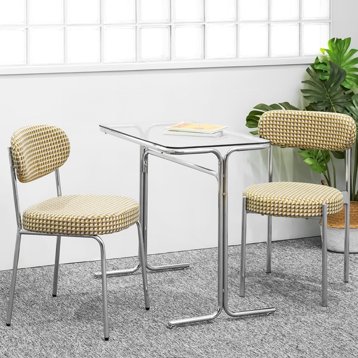 butter midcentury clear glass table / バター ミッドセンチュリー