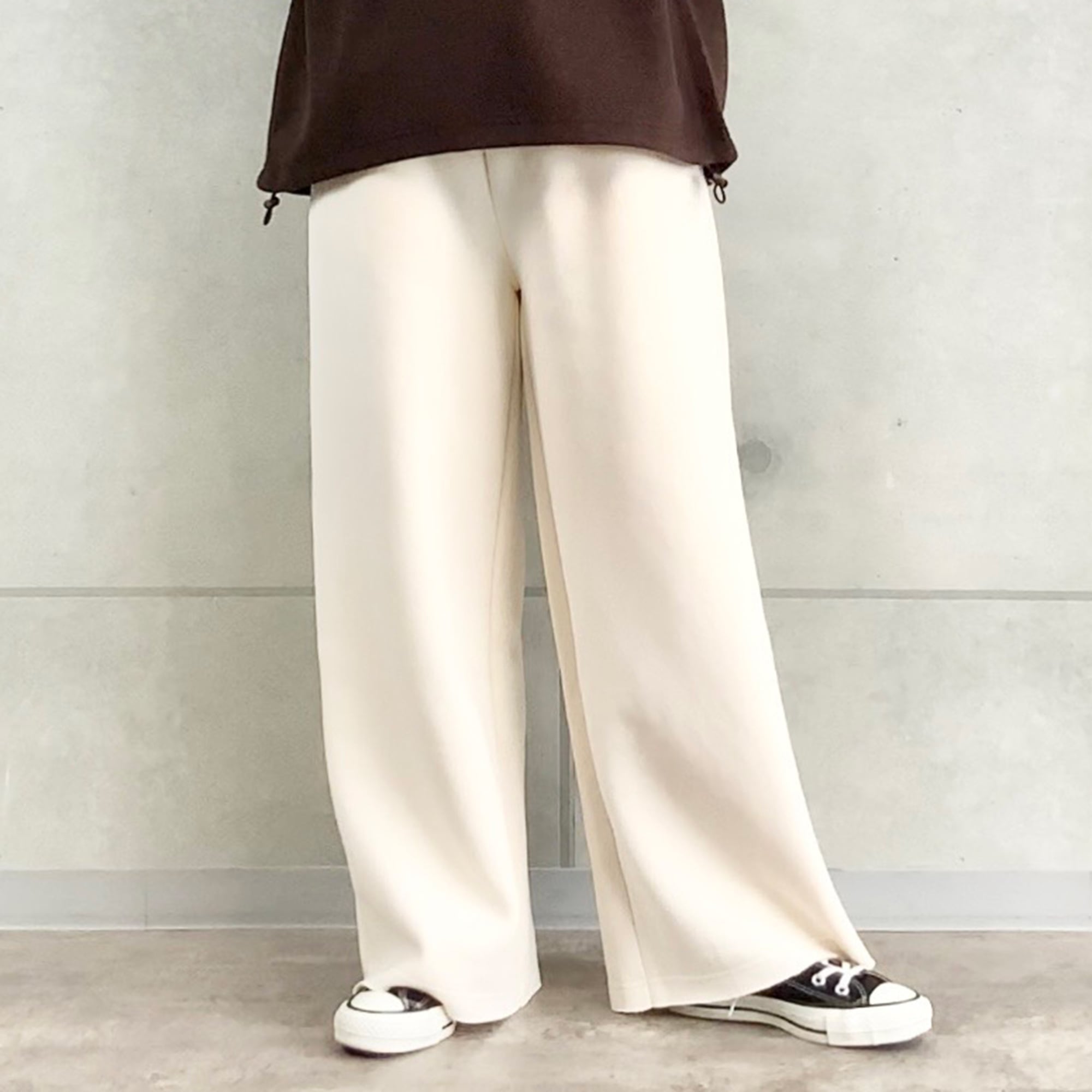 【予約商品】裏起毛 ストレートスウェットパンツ|ワイドストレート