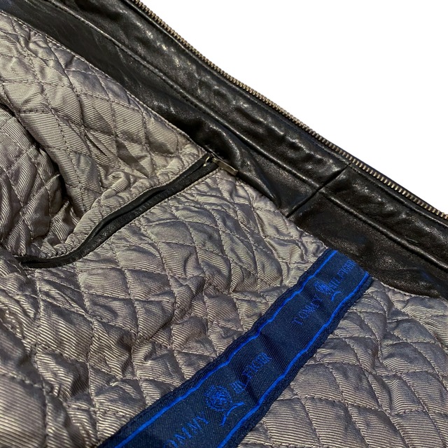 90's Hilfiger Leather Half Coat / トミーヒルフィガー レザージャケット 本革 古着 ヴィンテージ | WhiteHeadEagle