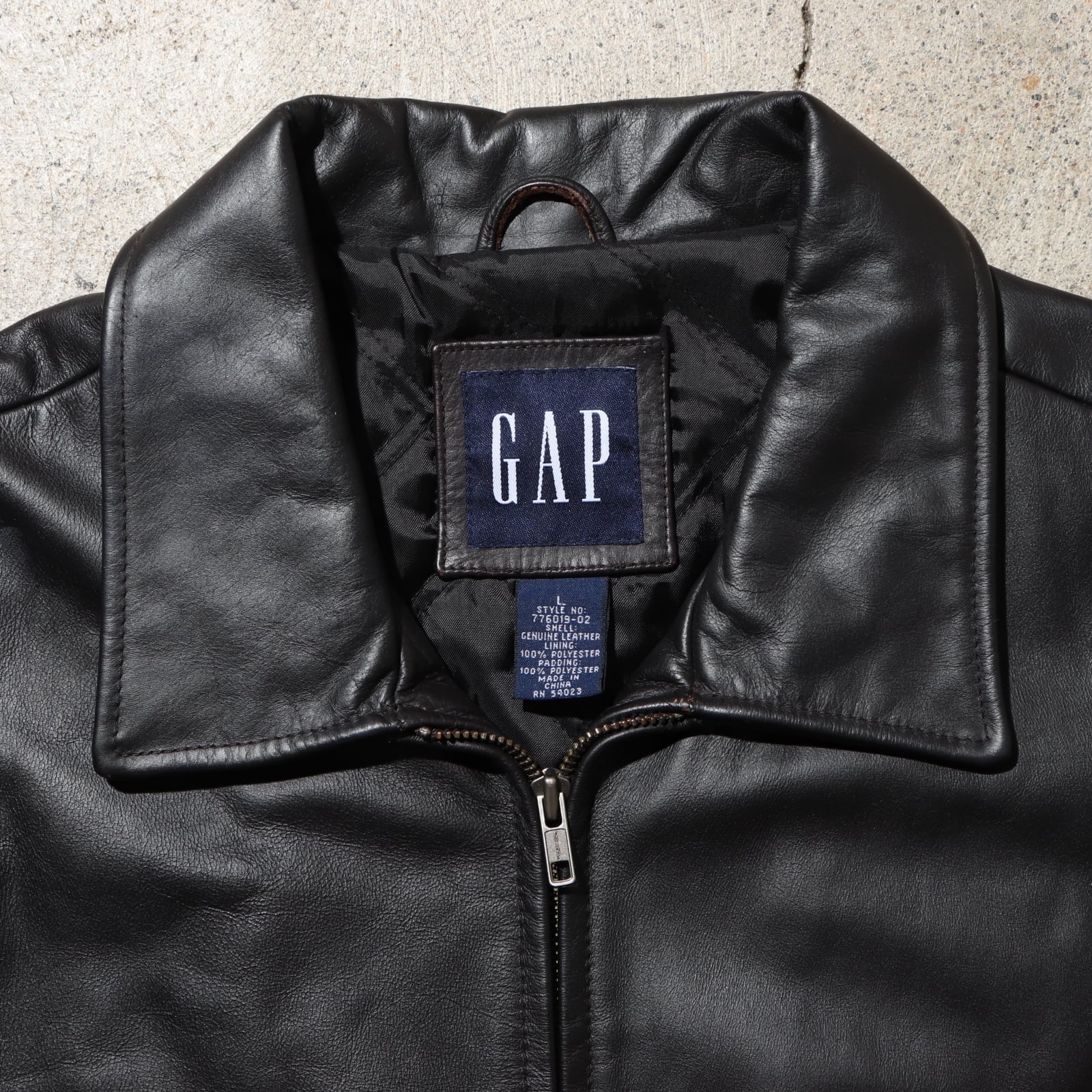 美品 L OLD GAP 90s ダークブラウン 牛革 レザージャケット オールド 