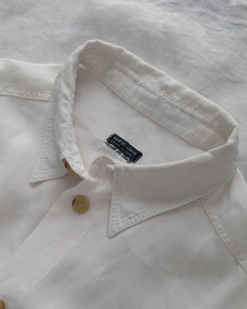 1990s GIORGIO ARMANI Linen S/S shirt made in Italy | Memory