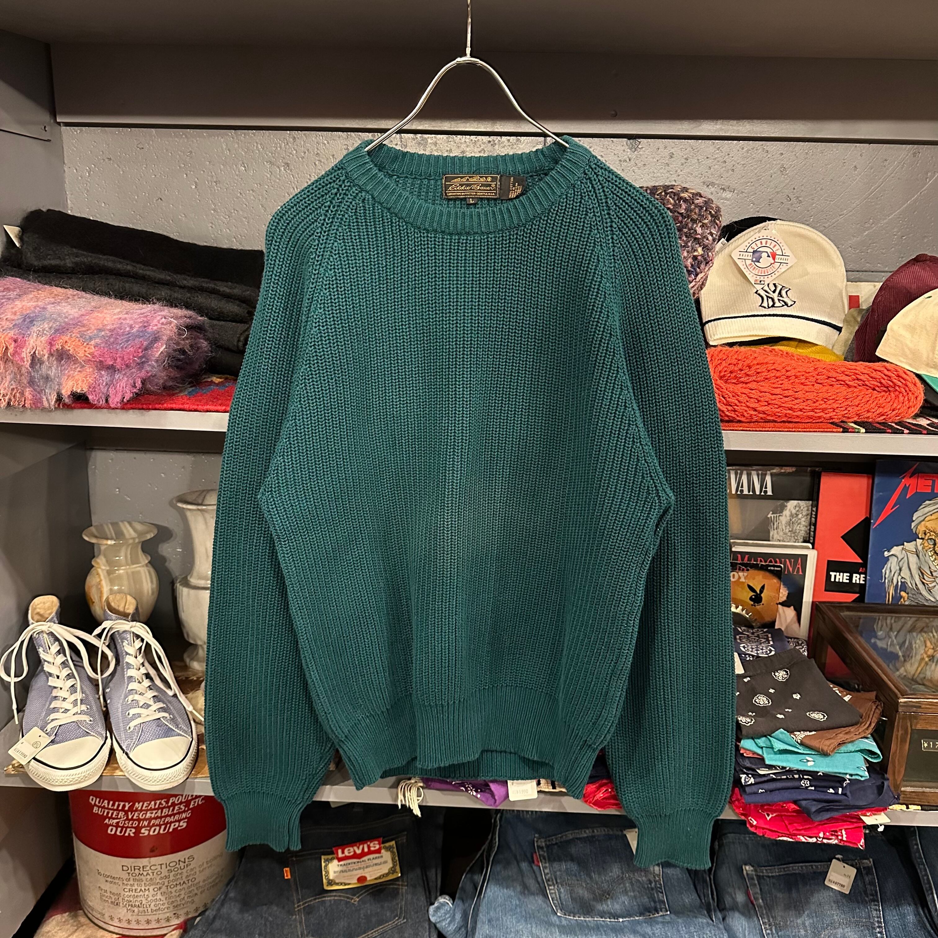 トップス 1980s Eddie Bauer cotton knit sweater Eddie Bauer（エディーバウアー）の「80s Eddie Bauer