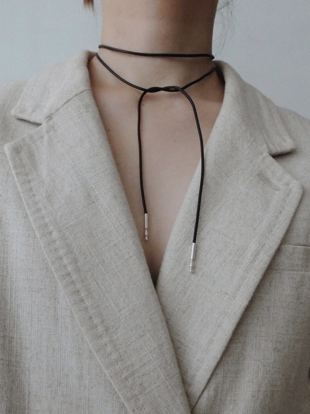baton leather necklace