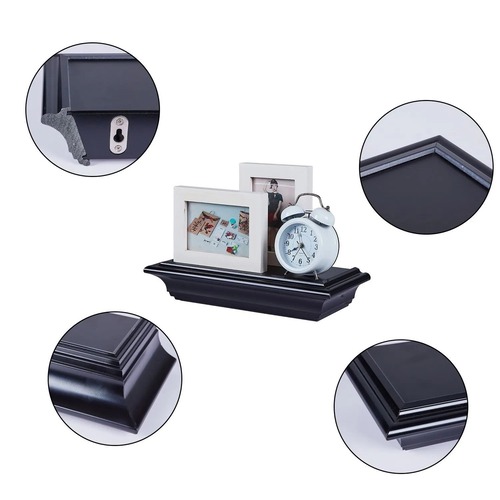 ヴィンテージ　ブラック　黒モダン　3ピース　収納ラック　３セット　ウォールシェルフ　壁掛け　壁面収納　ラック　リビングルーム　ベットルーム　寝室　トイレ　木製　ギフト　北欧　ギフト　おしゃれ　シンプル　かっこいい　スタイリッシュ