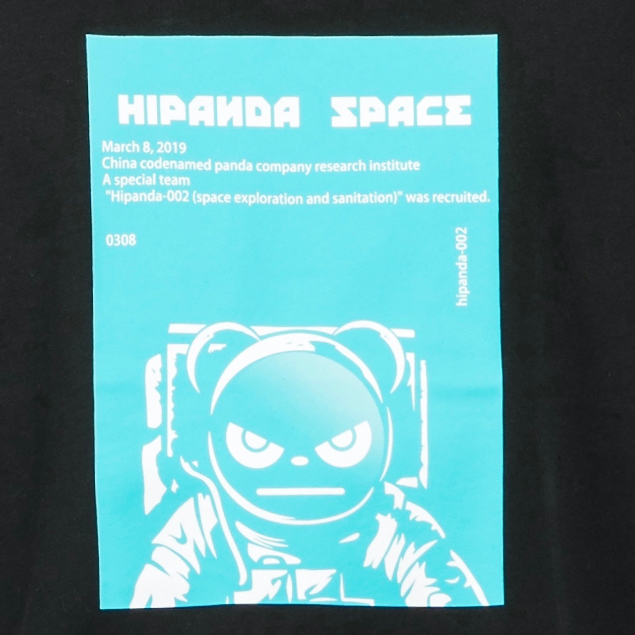 SALE【HIPANDA ハイパンダ】メンズ Tシャツ MEN'S ASTRONAUT LIGHT BLUE PRINT SHORT SLEEVED T-SHIRT / WHITE・BLACK