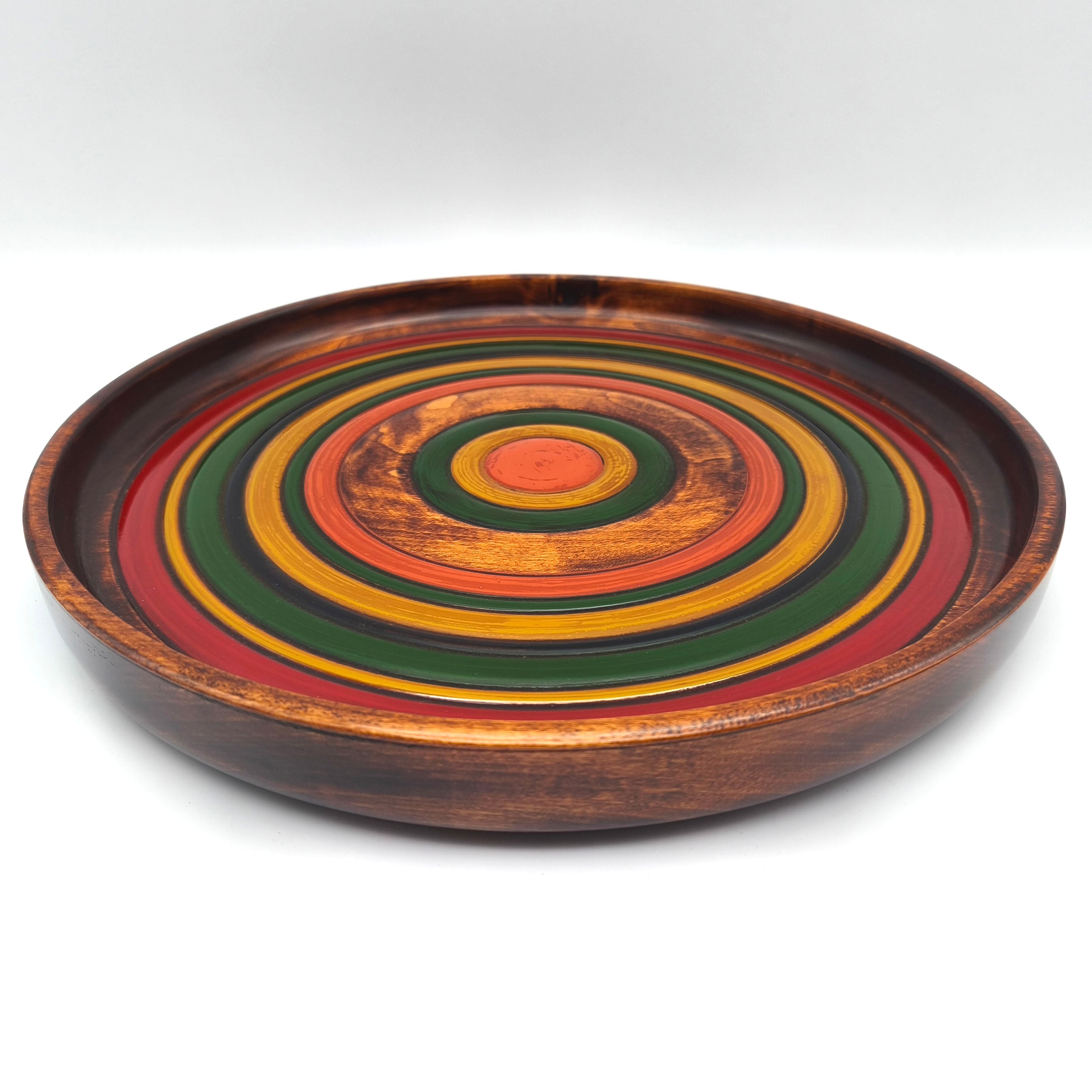 独楽塗・丸盆・お盆・トレー・天然木・香川漆器・伝統工芸・No.250917