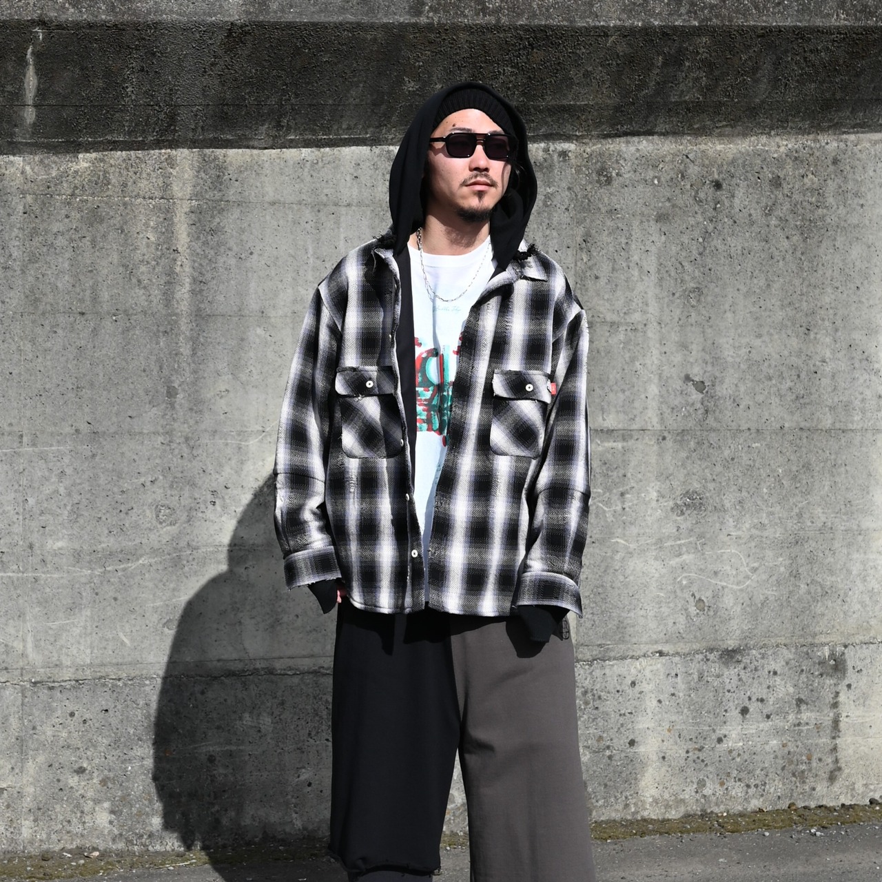 Leh / Hoodie Layered Shirts コーディネート