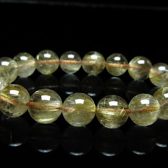 ルチルクォーツ ブレスレット 12mm タイチンルチルクォーツ タイチンルチル 一点物 メール便可 [M便 1/10] 111-48996