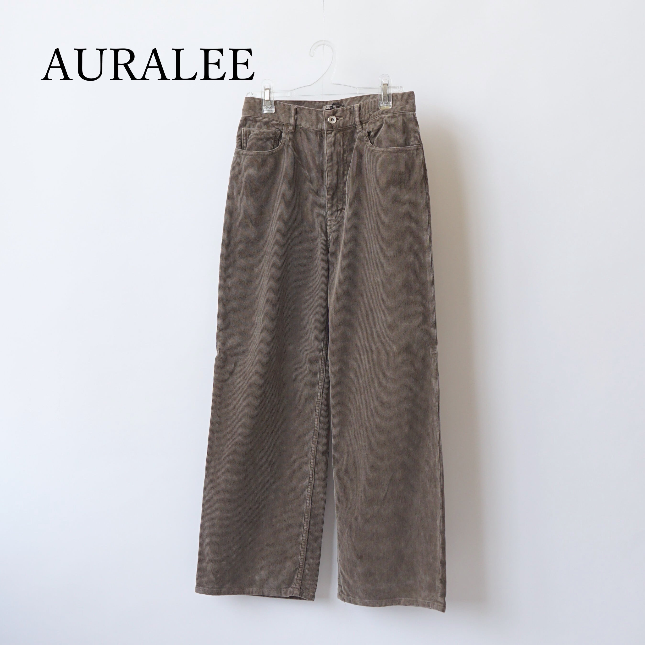サイズ6 AURALEE PIGMENT DYED CORDUROY PANTS PIGMENT DYED FINX CORDUROY WIDE 5P PANTS / AURALEE OLIVE BROWN