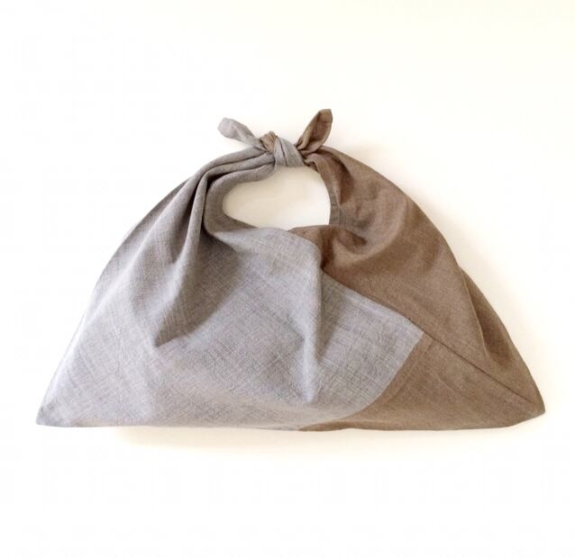 布袋様　安曇作 絣あずま袋 （柿渋染 x 墨染) | folk product