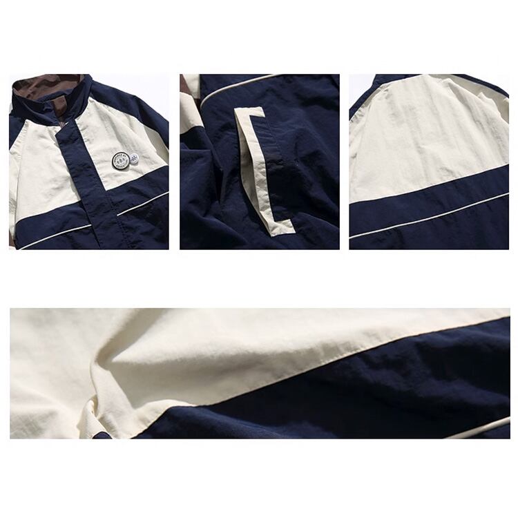★RETRO COLOR CONTRAST STAND COLLAR JACKET　　　A0802