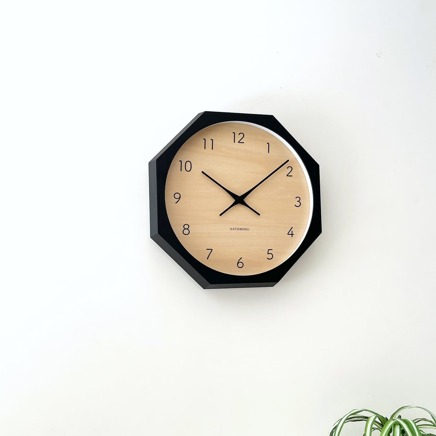 KATOMOKU muku clock 7 八角形 ブラック km-83BK8 掛け時計 | 加藤木工
