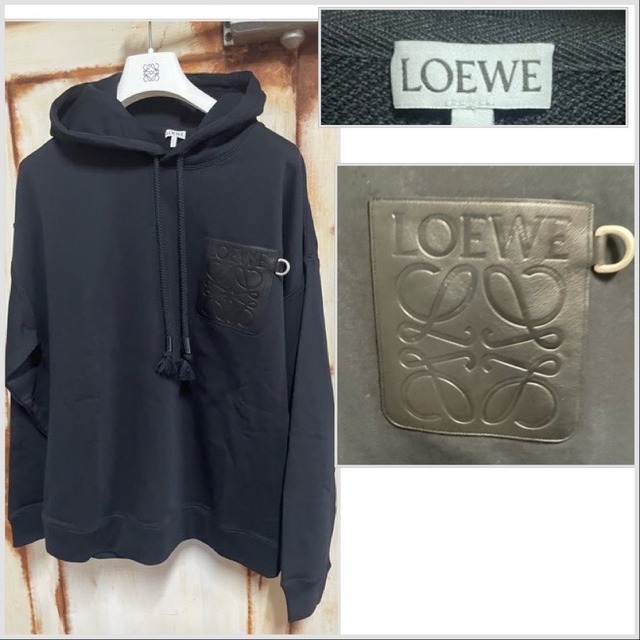 LOEWE ロエベ アナグラムレザーパッチポケット パーカー