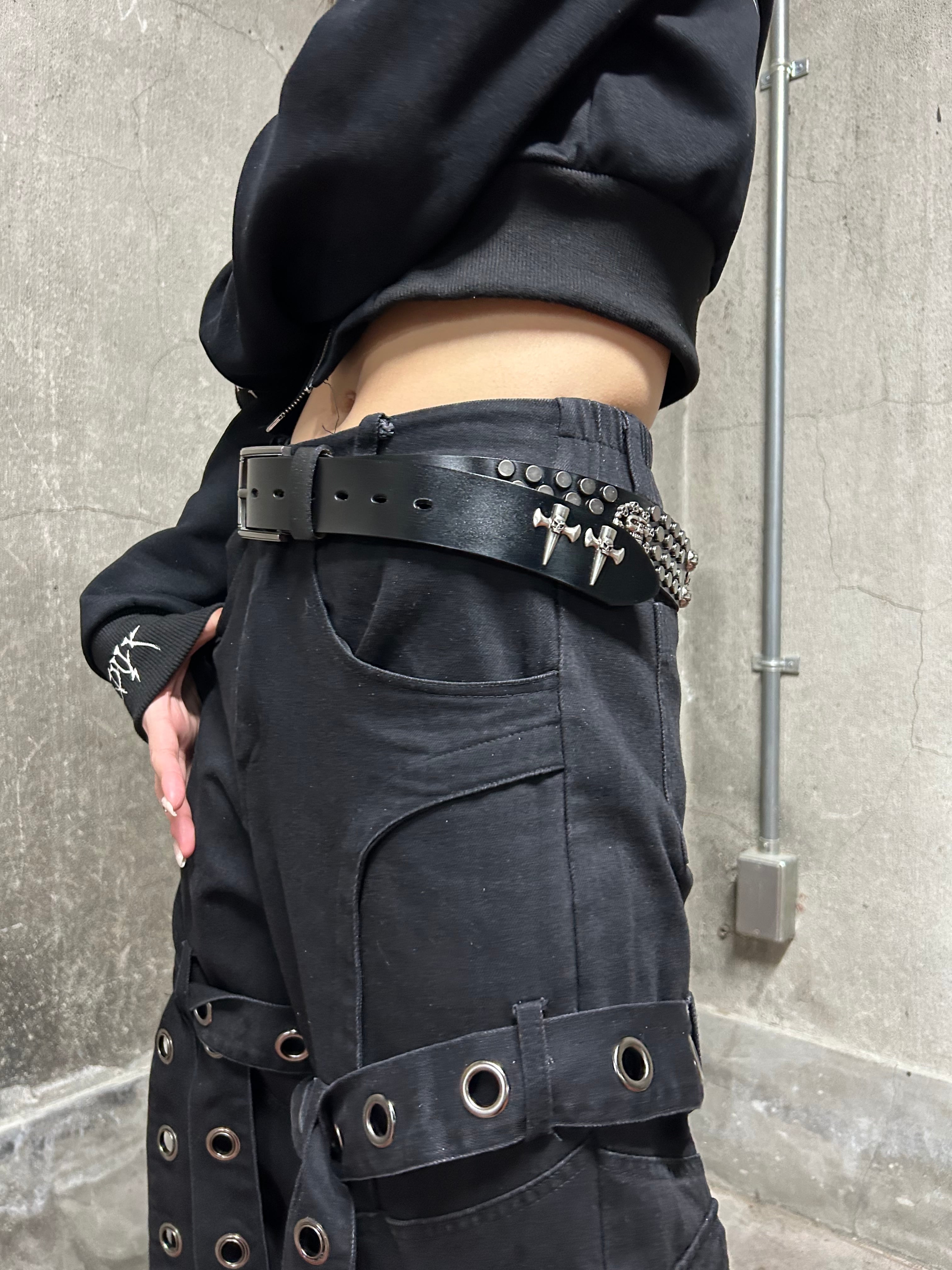 スタッツクロスドクロベルト サブカル 地雷 Y2K | 韓国系ユニセックス