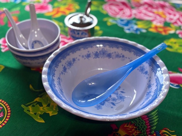 【メラミン青花 ボウルL ⑥】