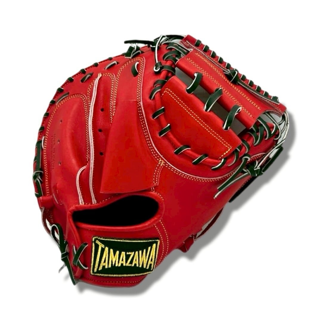 【硬式】玉澤 キャッチャーミット DELUXE TKC-TLS2DX 右投げ(本体:Rオレンジ 紐:ブラック)|タマザワ