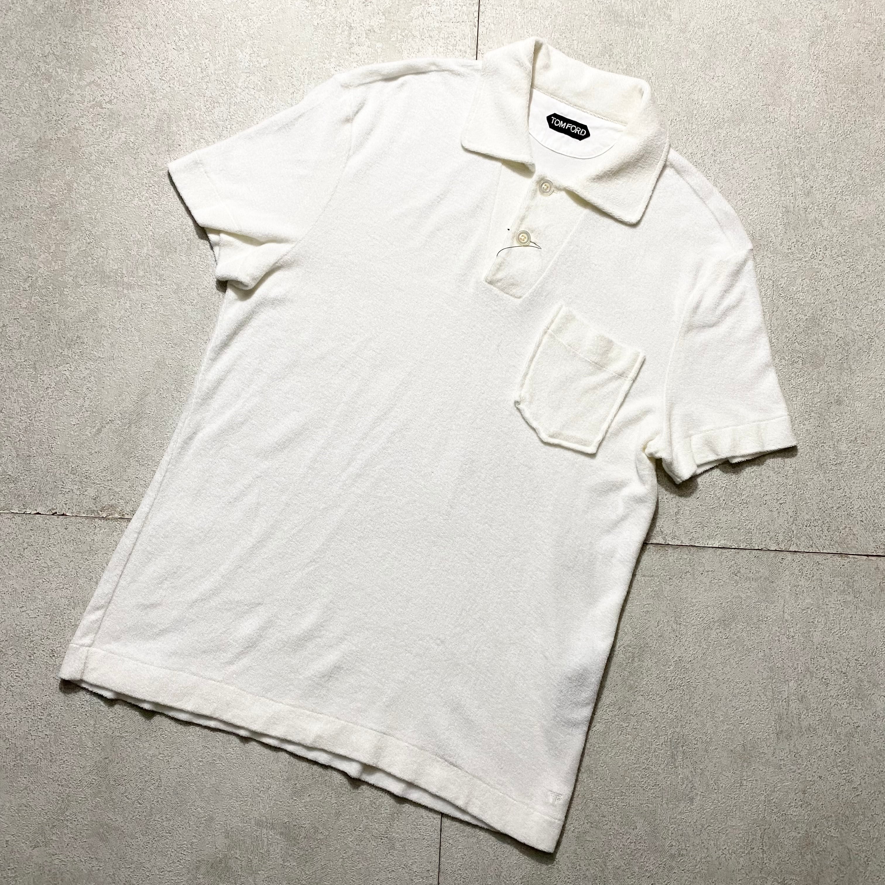 TOM FORD white pile polo shirt | NOIR ONLINE