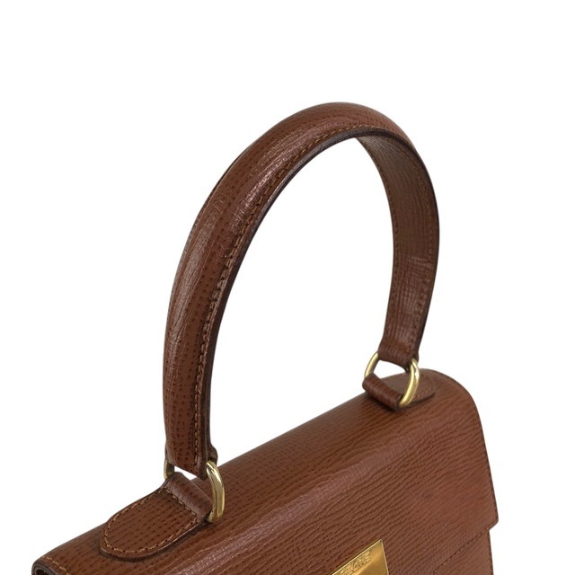 CELINE セリーヌ ショルダーバッグ ブラウン ガンチーニ レザー 2way ミニバッグ vintage ヴィンテージ オールド er5nhw