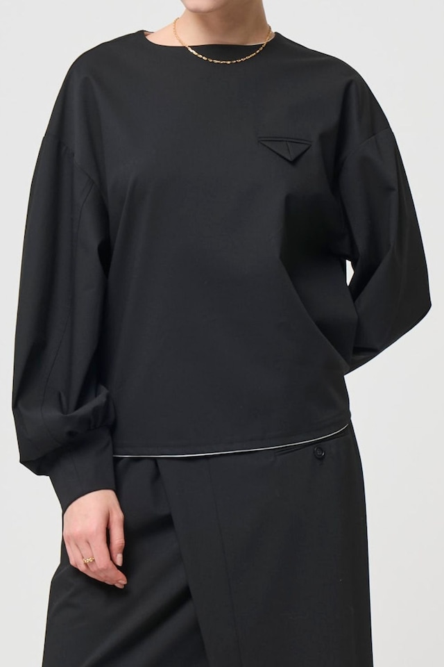 Mannish Pocket Tops - BLACK